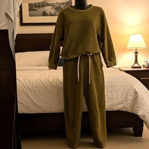 Outterknown Hightide Set XS Terry Cloth Lounge Set Pajamas Army Green Recovery